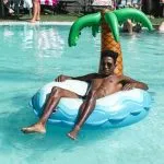 Relaxing in the pool